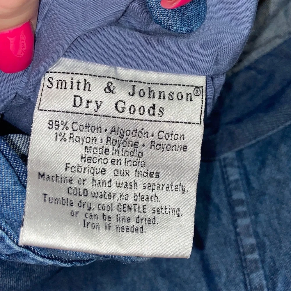 Vintage Smith & Johnson dry goods denim with ivy vine embroidered duvet cover